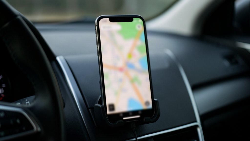 Smartphone avec application de navigation dans un véhicule